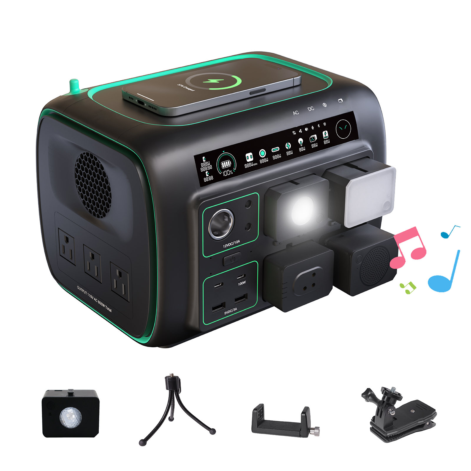 Njoynook Portable Power Station 800W Output 512WH