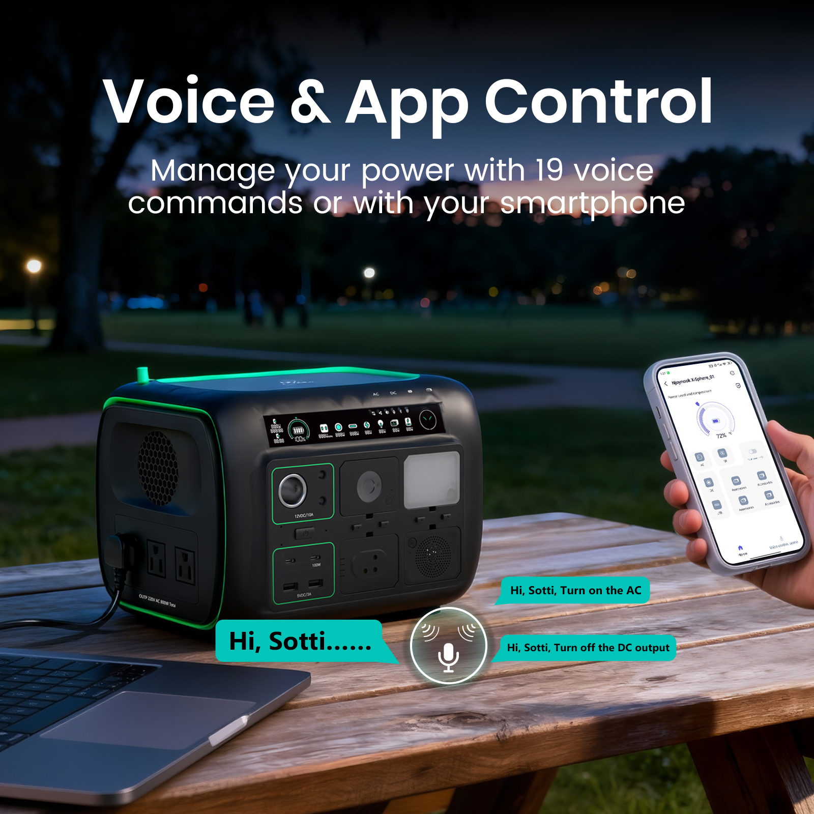 Njoynook Portable Power Station 800W Output 512WH