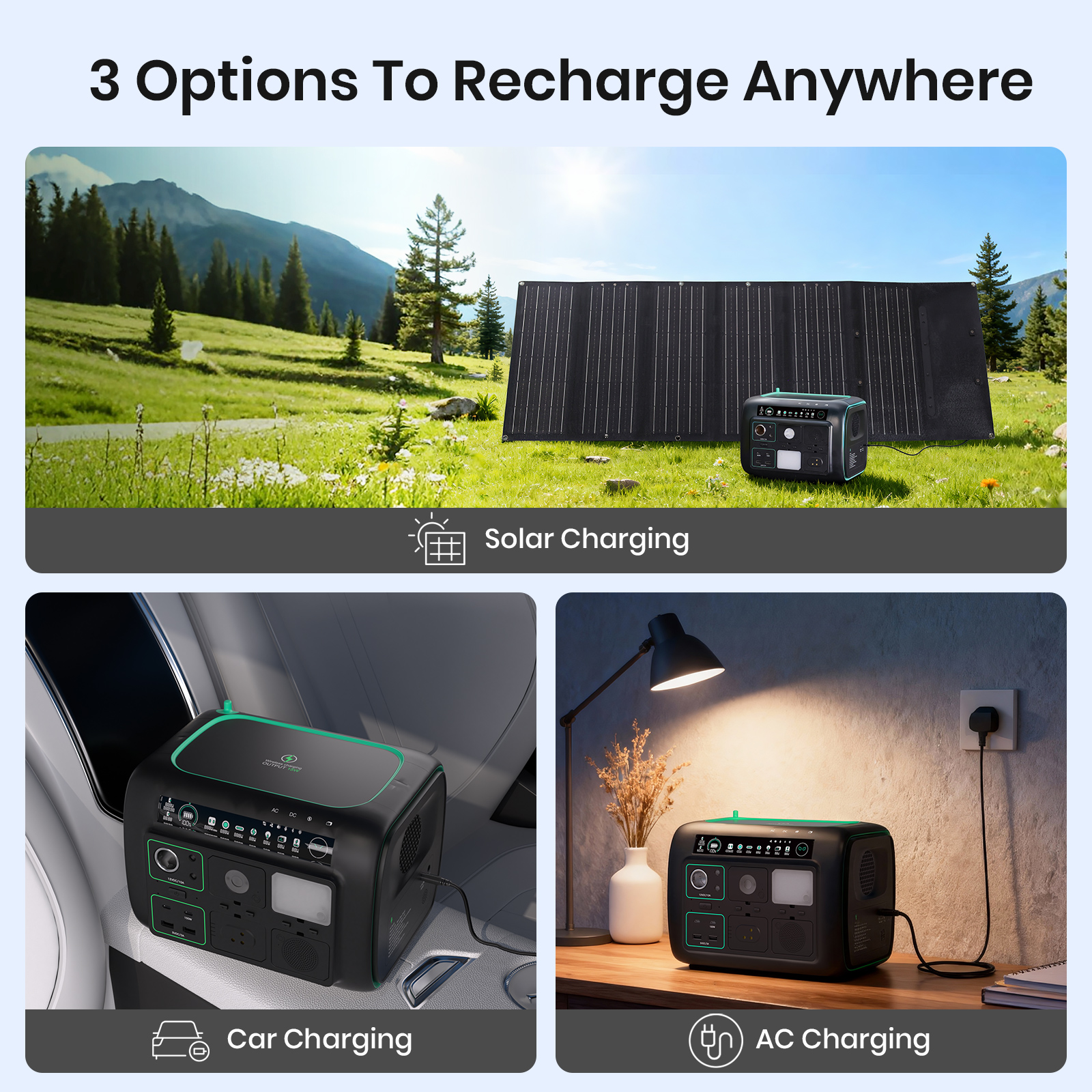 Njoynook Portable Power Station 800W Output 512WH