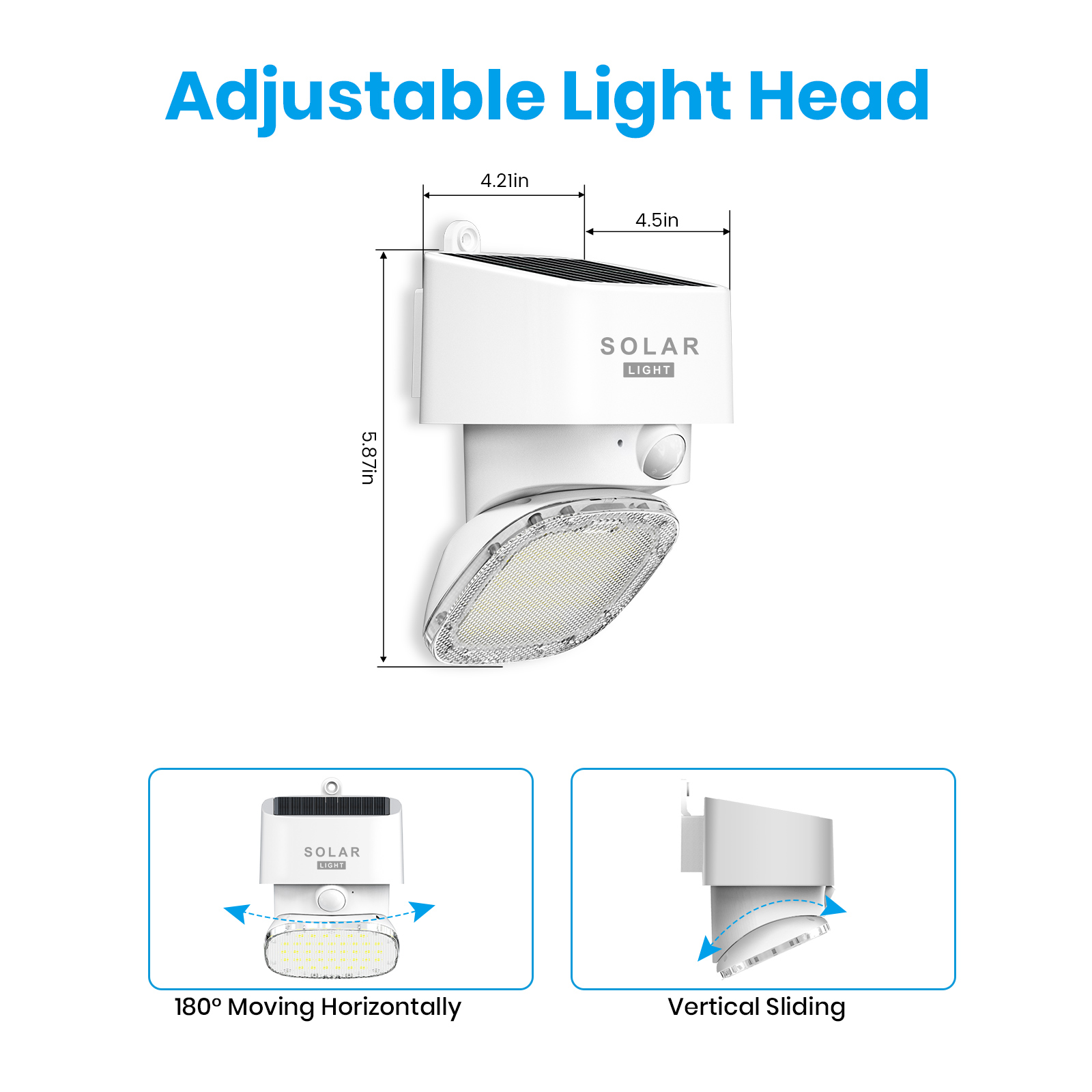 Solar Wall Light Motion Outdoor 2000Lm 3000K/4000K