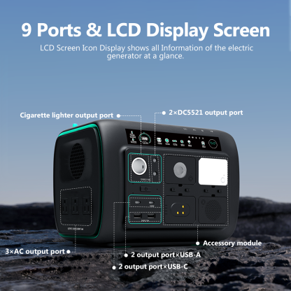 Njoynook Portable Power Station 800W Output 512WH