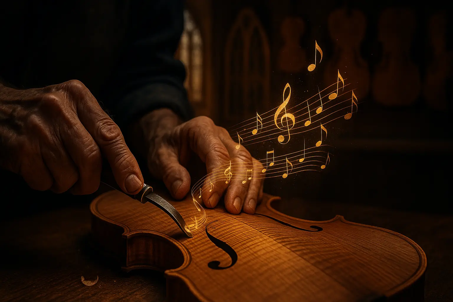 {"default":"In the studio, the luthier is hand-polishing a maple violin, and each polishing is transformed into the most beautiful note - interpreting DE's pursuit of craftsmanship."}

