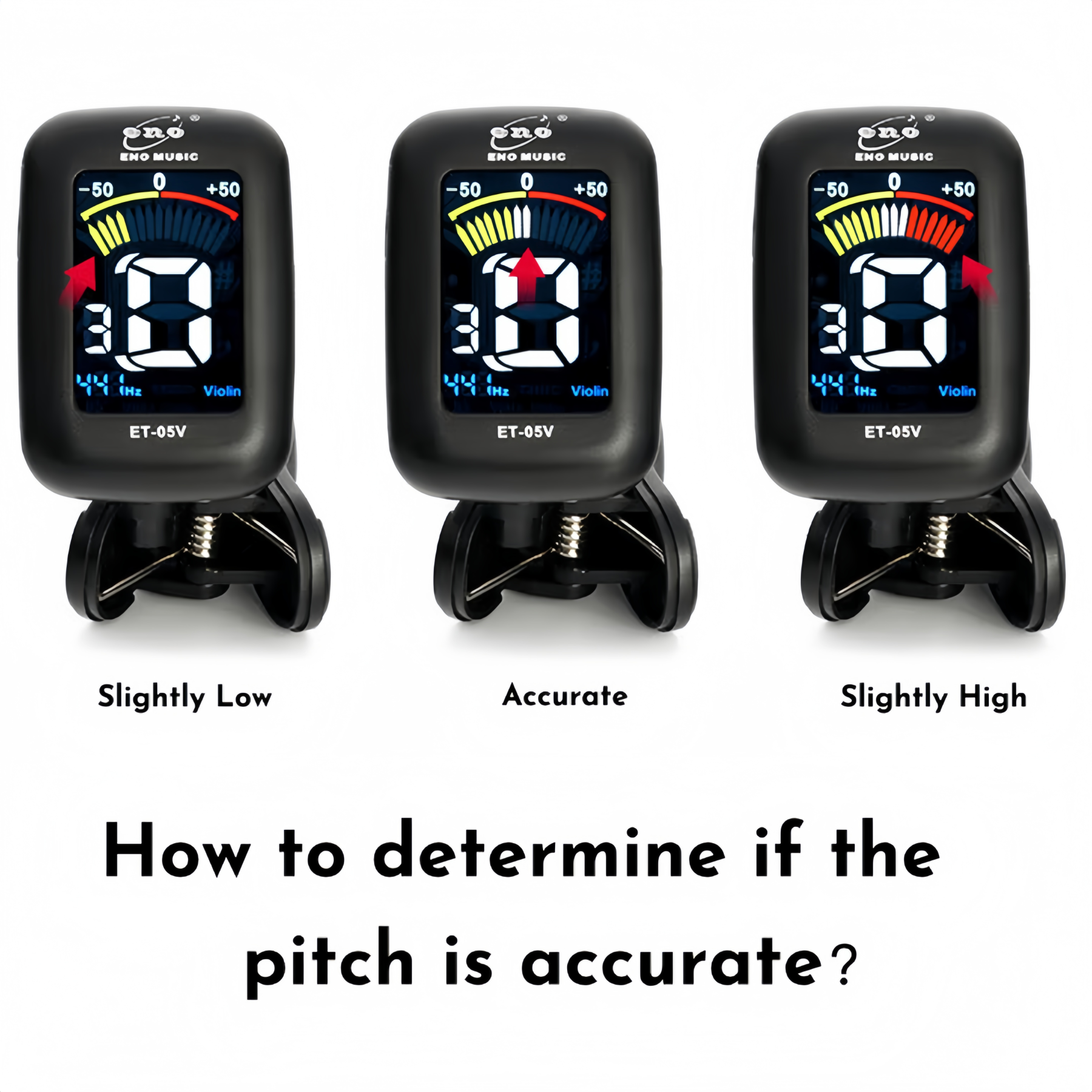 How to quickly determine if perfect pitch has been achieved based on the screen display of a violin tuner  
