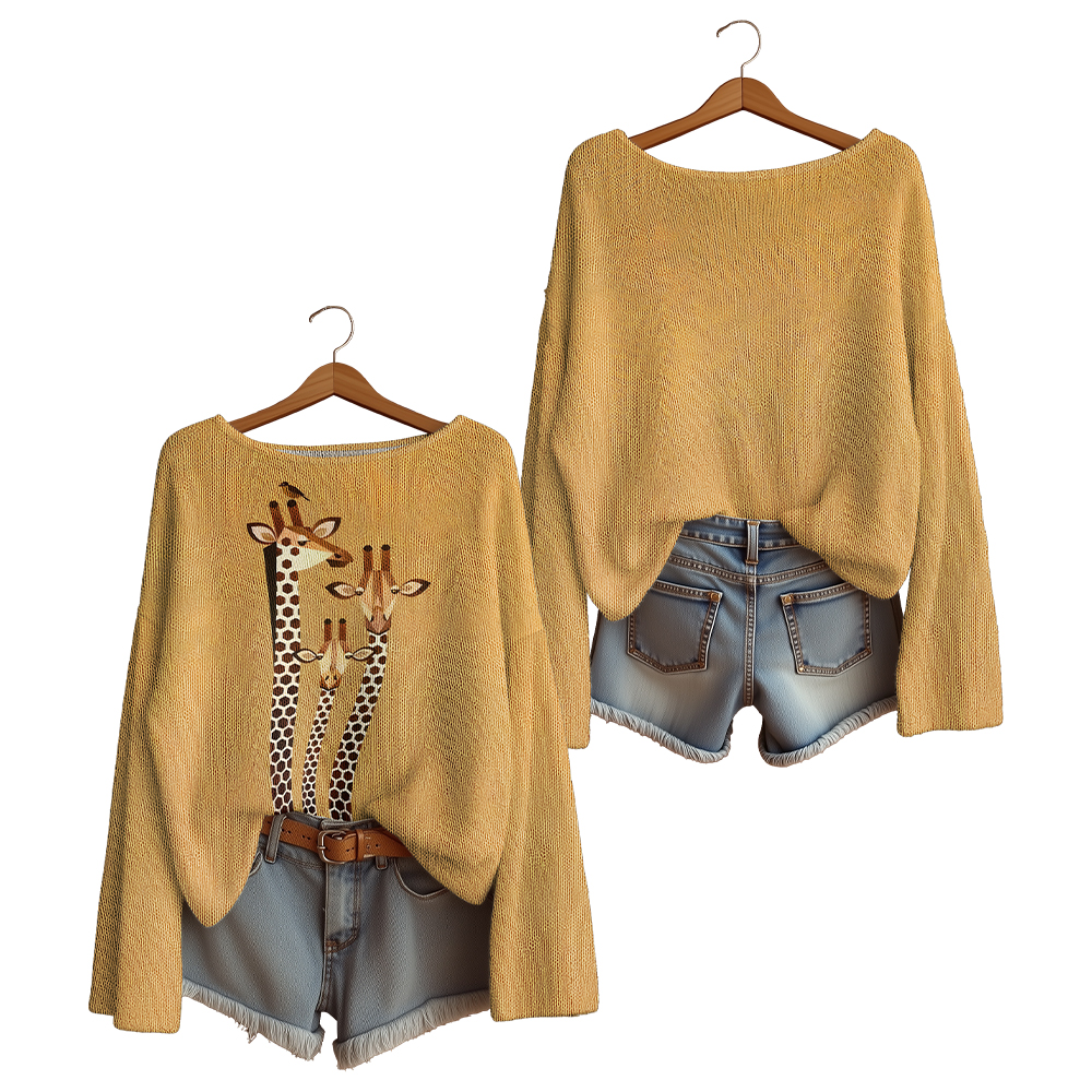 【Next day shipment】Retro Boho Knit Pullover – Artistic Design with Comfortable Fit Sweater