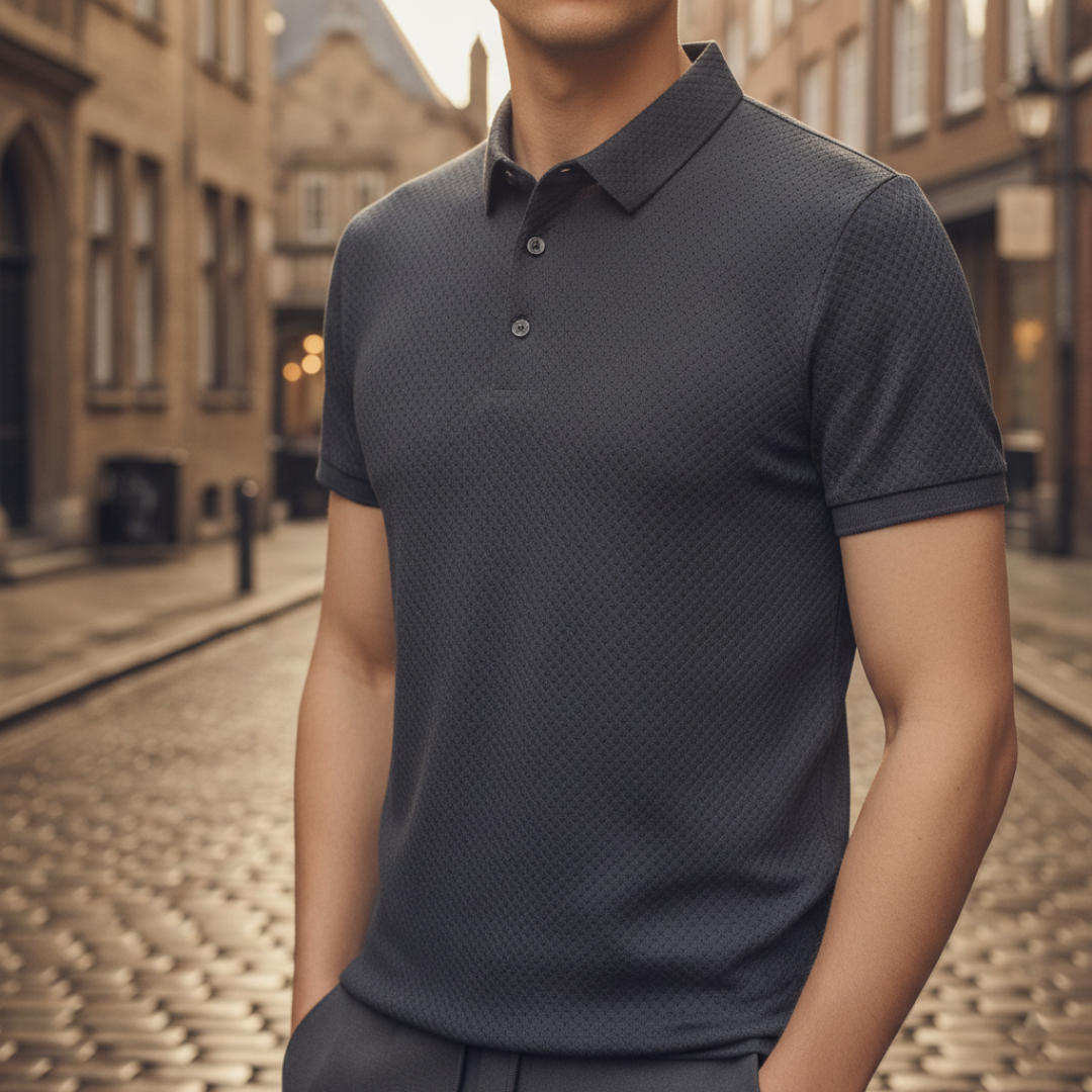 Polo de punto texturizado para hombre