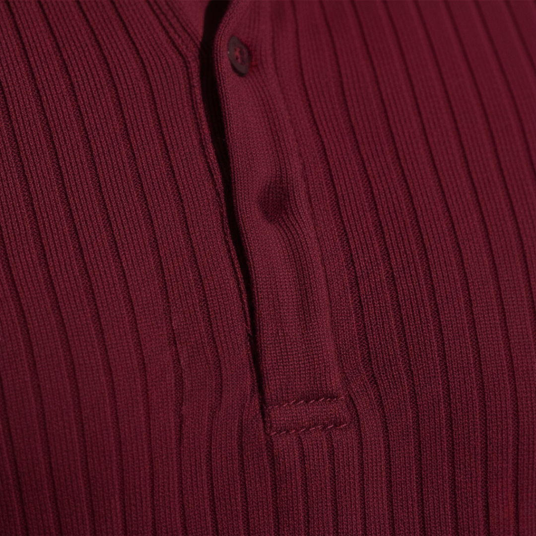 Polo de manga corta acanalado para hombre