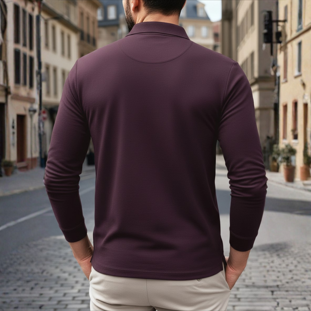 Herren-Poloshirt mit langen Ärmeln