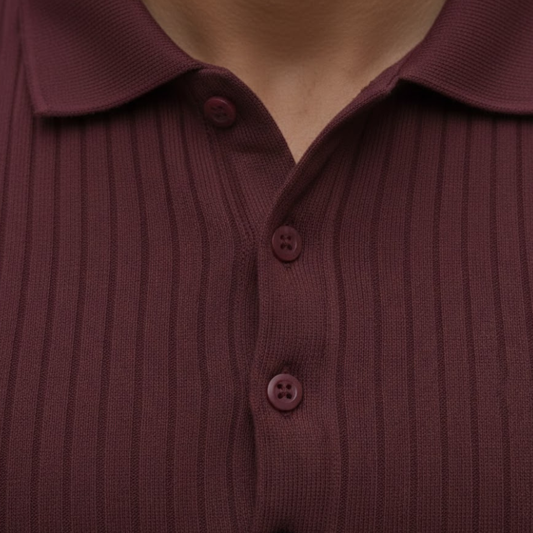 Mens Polo Shirt Short Sleeve Knit Slim Fit Polyester