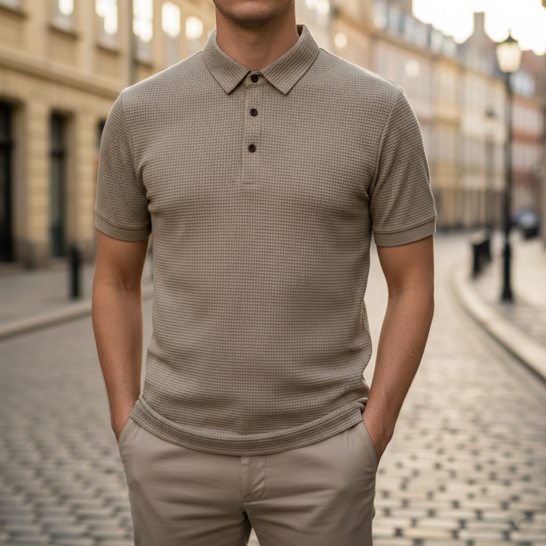 Polo de punto texturizado para hombre