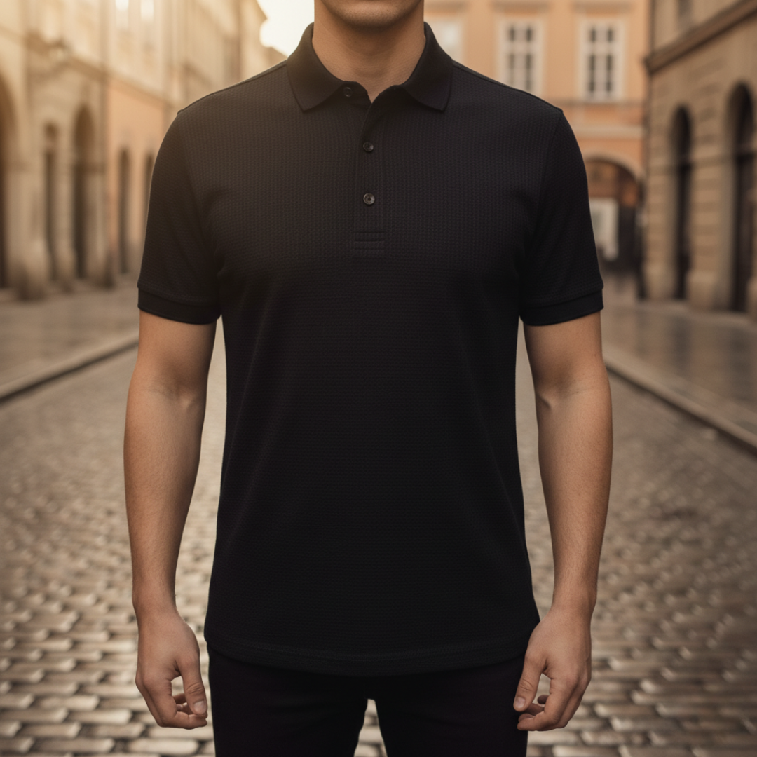 Polo de punto texturizado para hombre