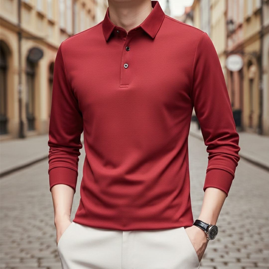 Polo de manga larga de alto rendimiento para hombre