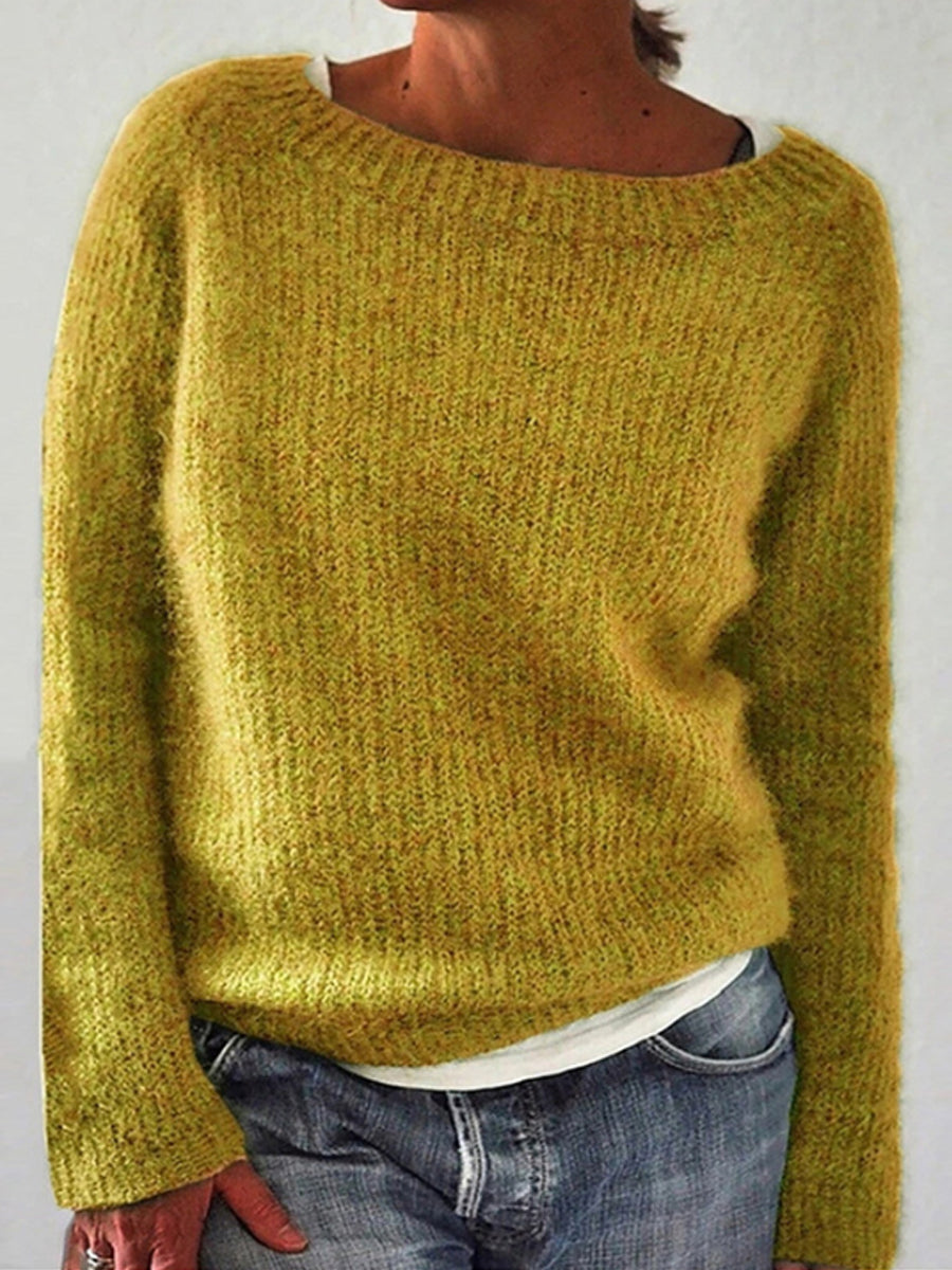 Women's Icelandic Sweater Crew Neck Loose Pullover