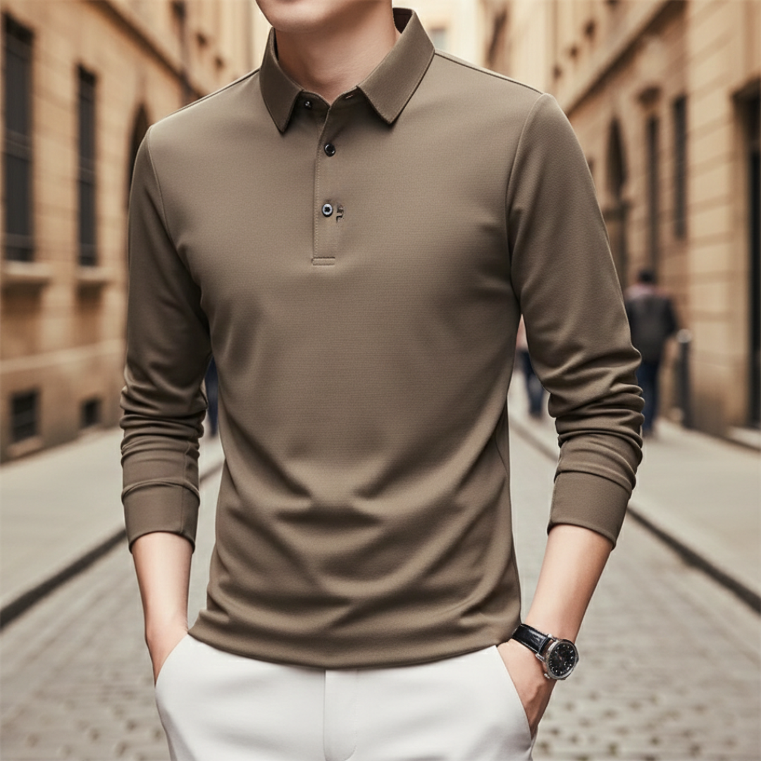 Polo de manga larga de alto rendimiento para hombre