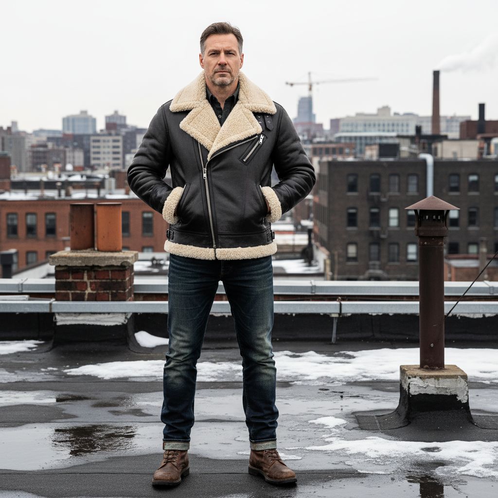 Men's Modern Two-Tone Winter Jacket