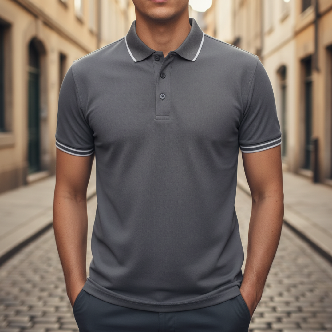Herren Kurzarm-Poloshirt mit Farbverlauf