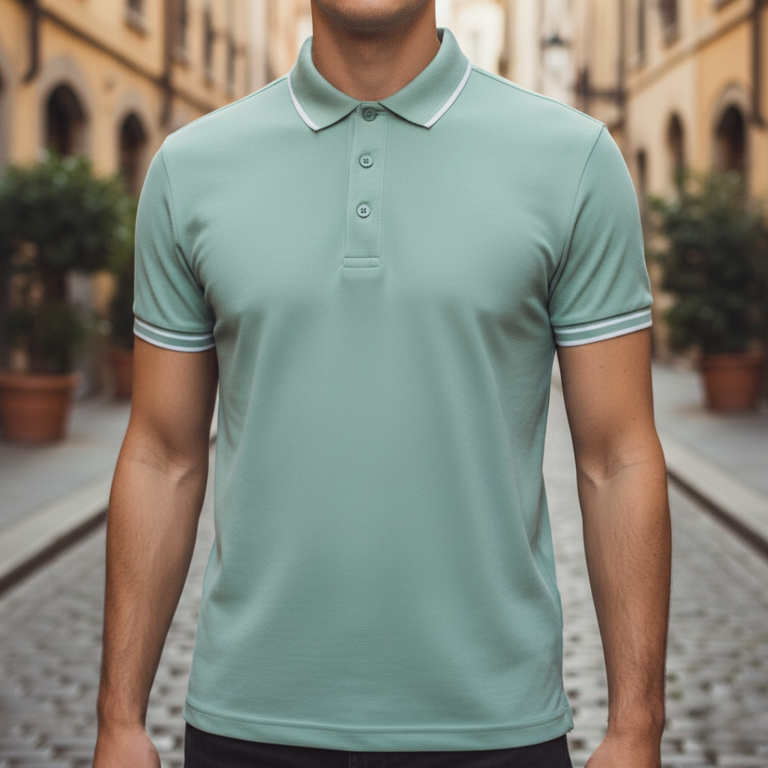 Herren Kurzarm-Poloshirt mit Farbverlauf