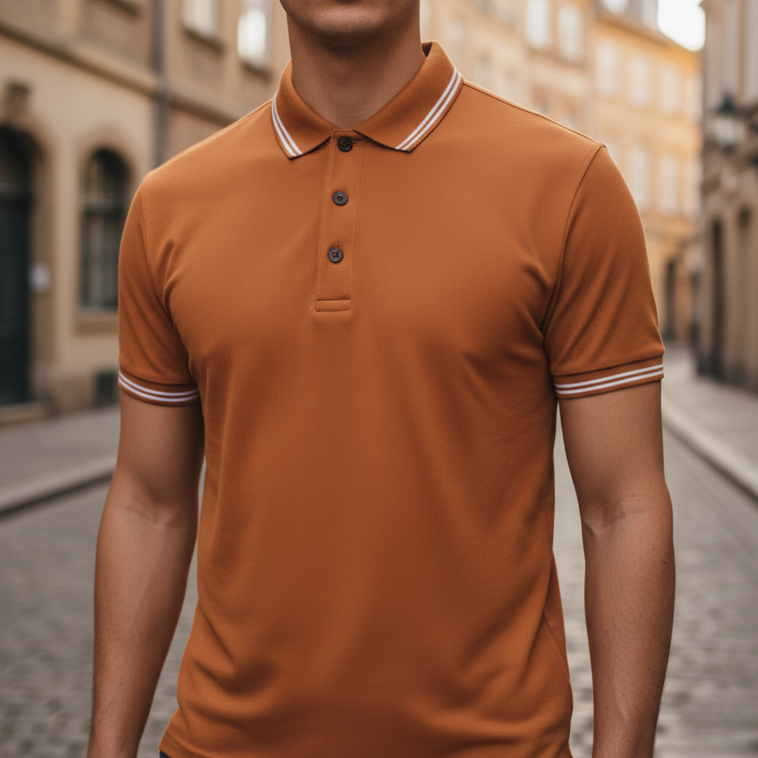 Herren Kurzarm-Poloshirt mit Farbverlauf