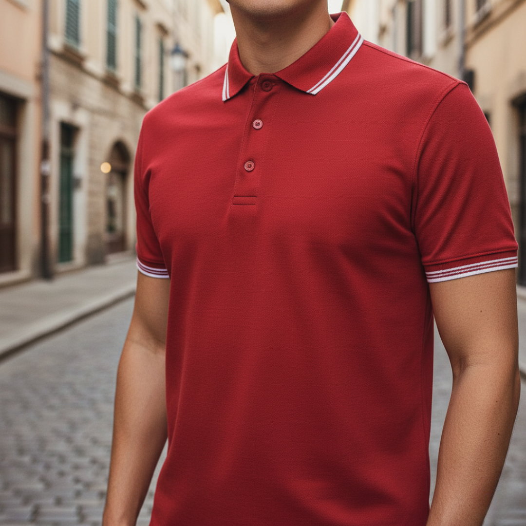 Herren Kurzarm-Poloshirt mit Farbverlauf