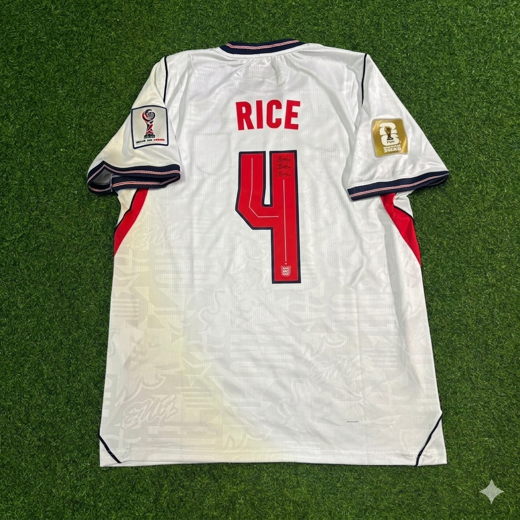Declan Rice 2026 England Home Soccer Jersey