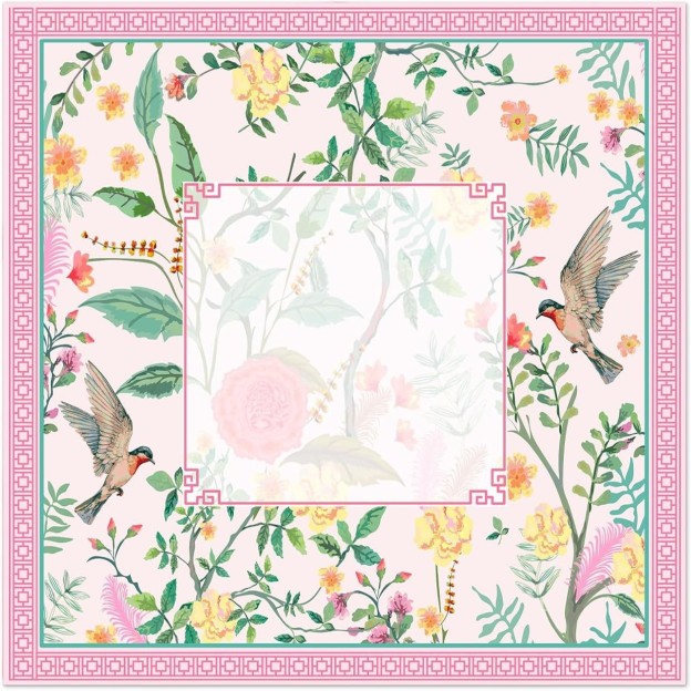 Hummingbird Garden Chinoiserie Mahjong Mat