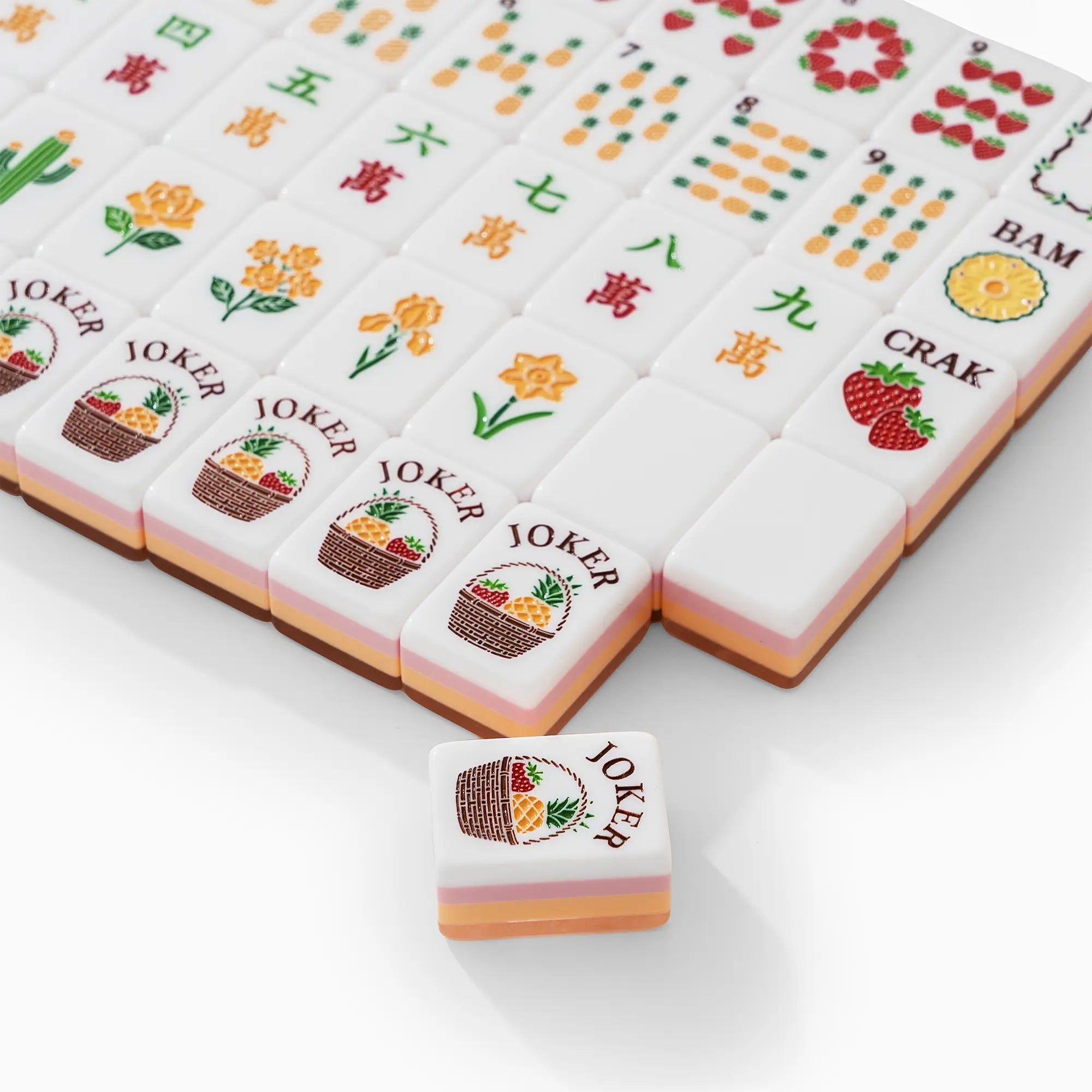 Strawberry & Pineapple Pearl Mahjong Tiles