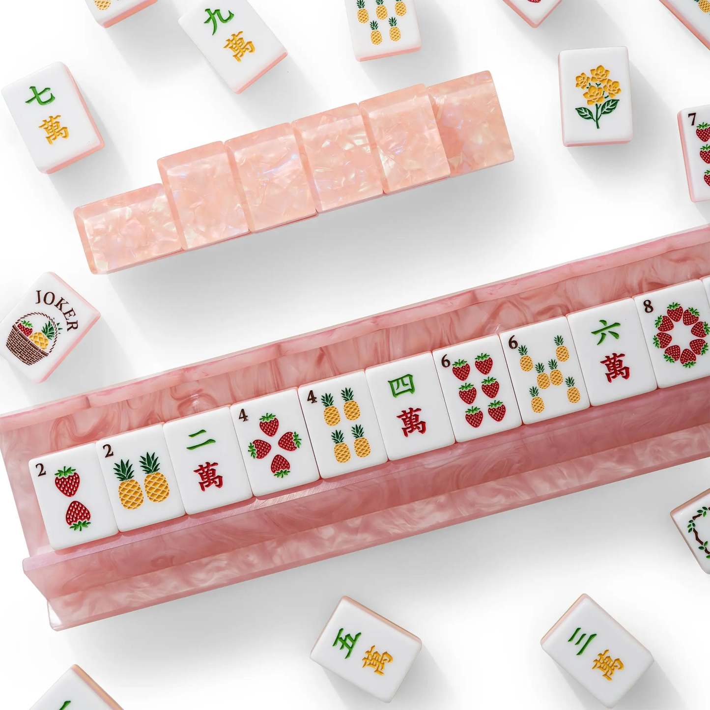 Strawberry & Pineapple Pearl Mahjong Tiles