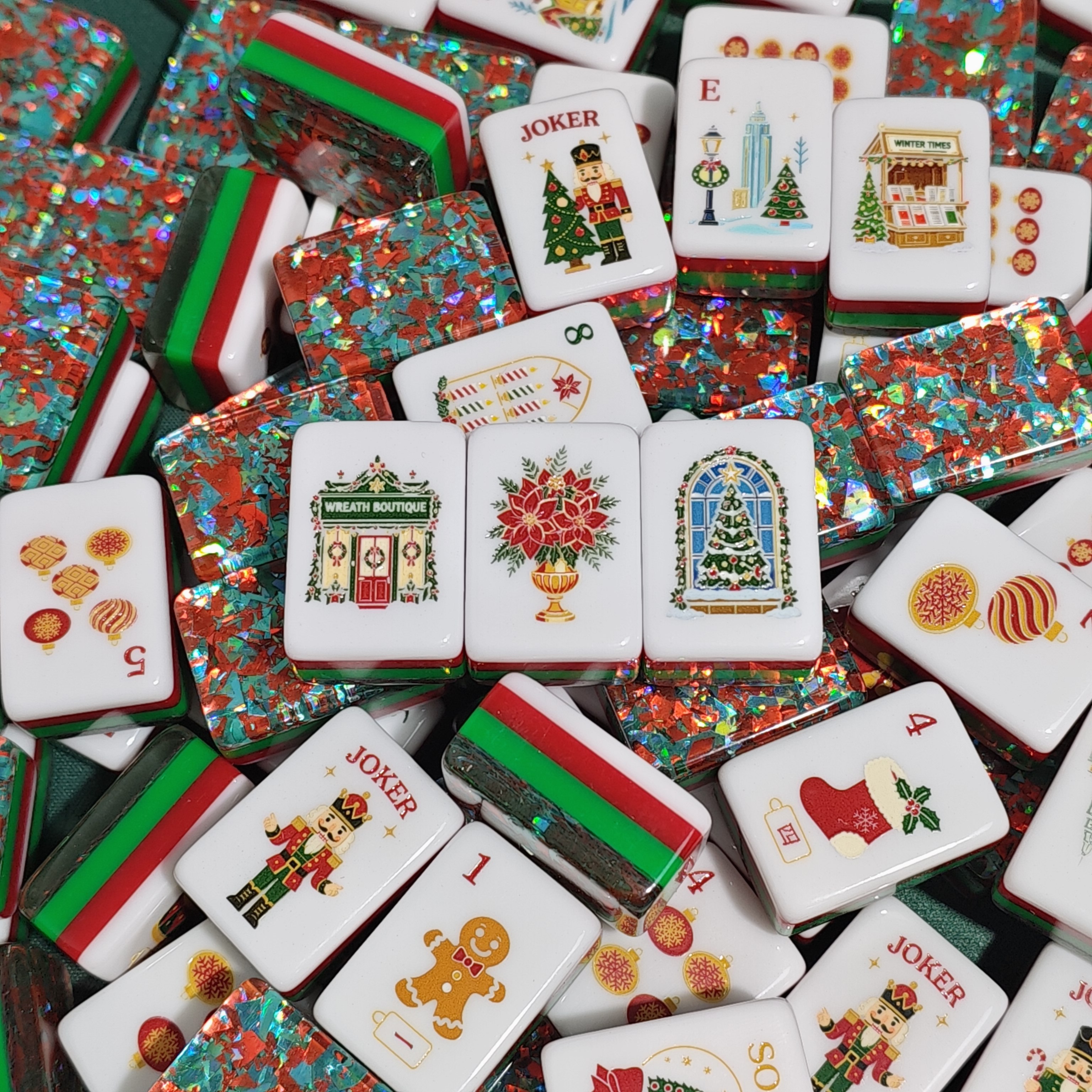 Winter Village Christmas Mahjong Tiles
