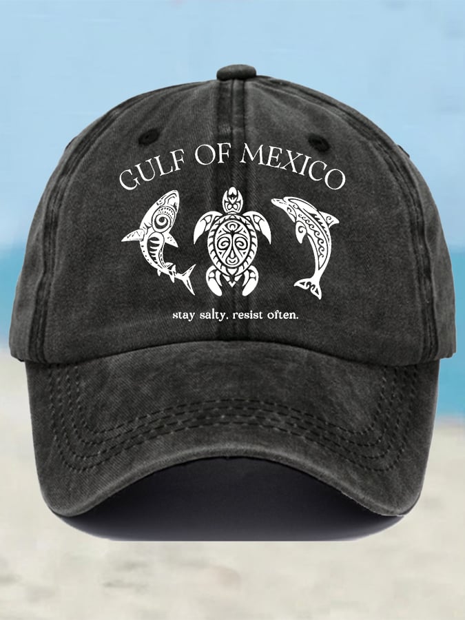 Retro Gulf Of Mexico Stay Salty Resist Often Printed Baseball Cap