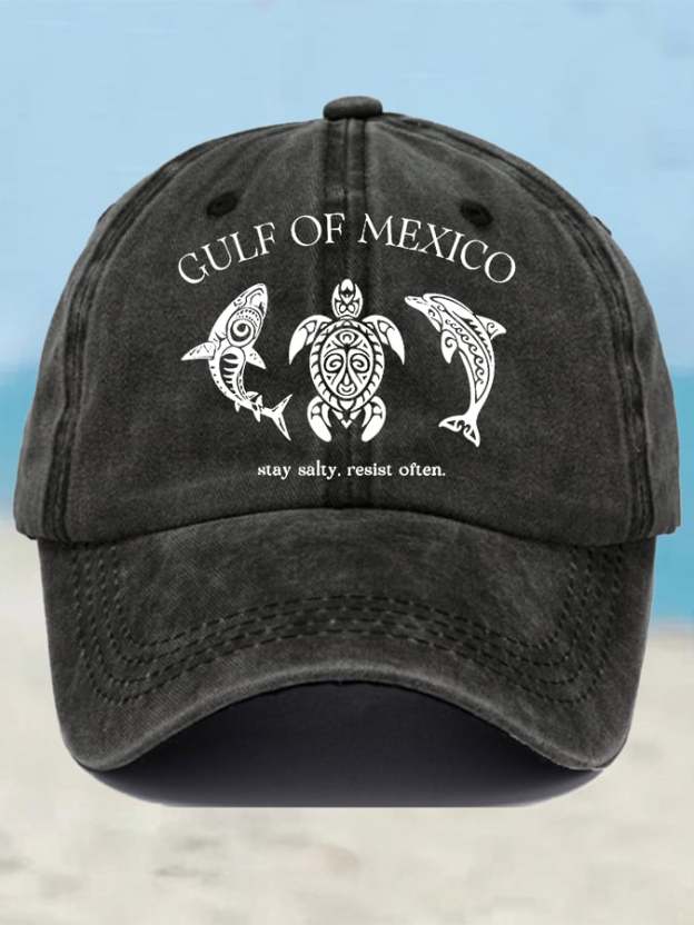 Retro Gulf Of Mexico Stay Salty Resist Often Printed Baseball Cap