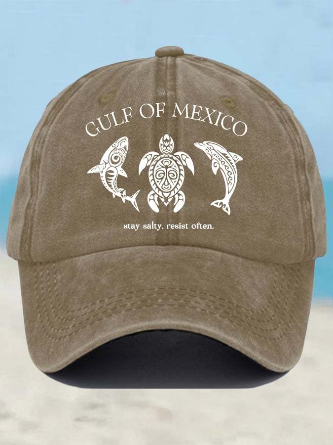 Retro Gulf Of Mexico Stay Salty Resist Often Printed Baseball Cap