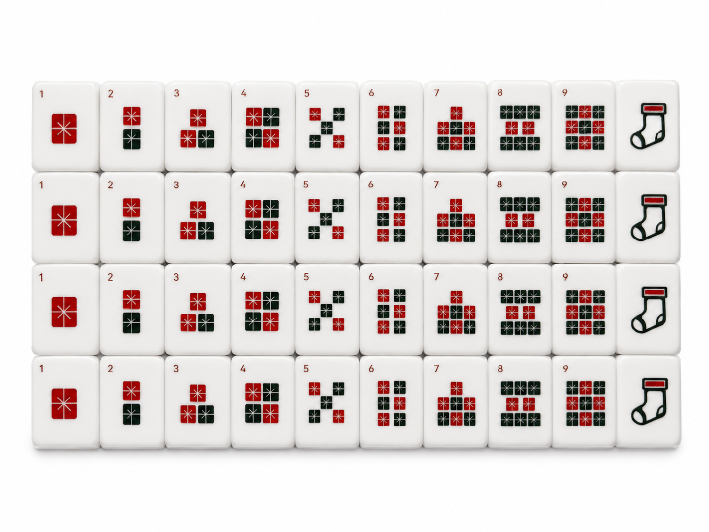 Christmas Cheer Mahjong Tiles