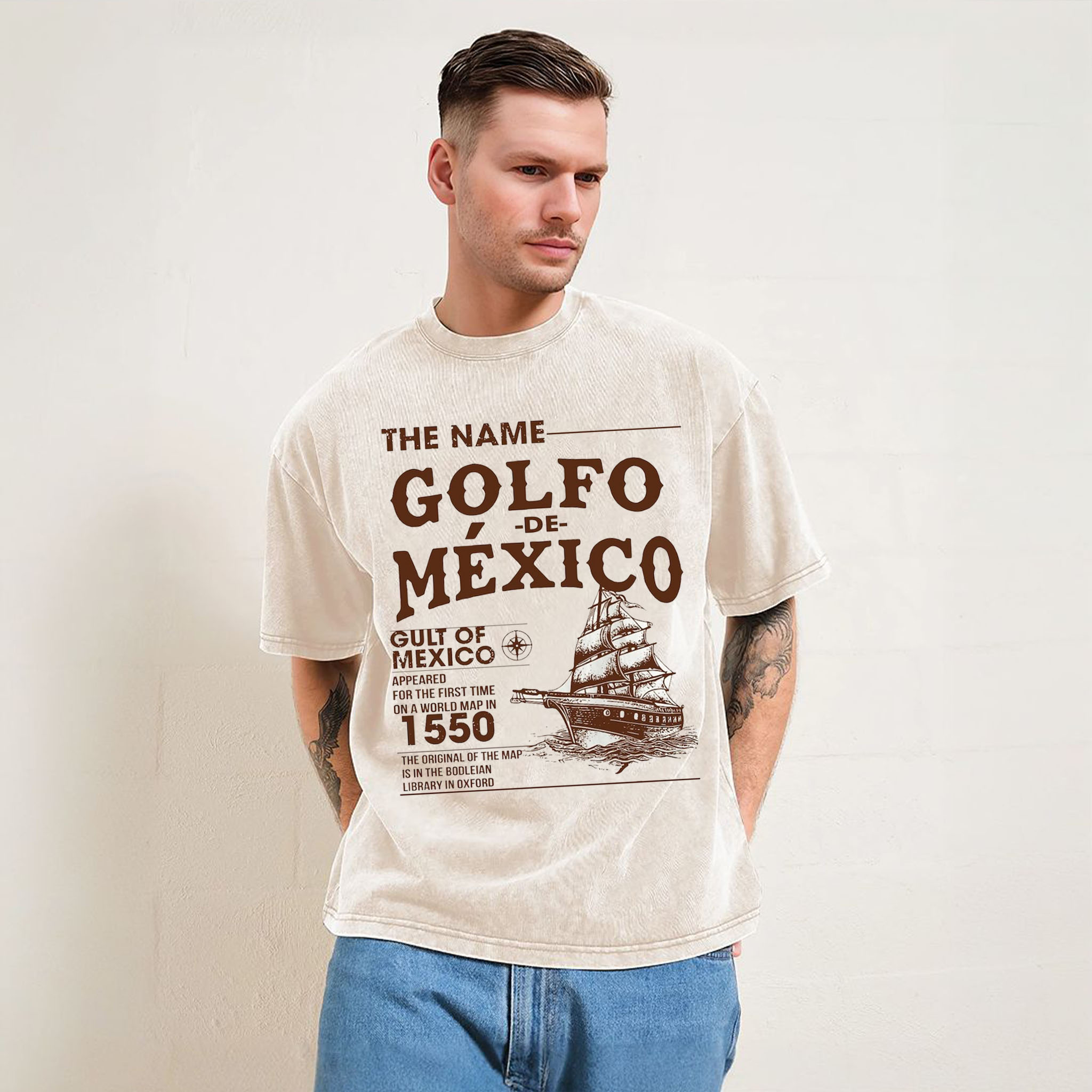 Gulf of Mexico Name Origin 1550 T-shirt/Sweatshirt