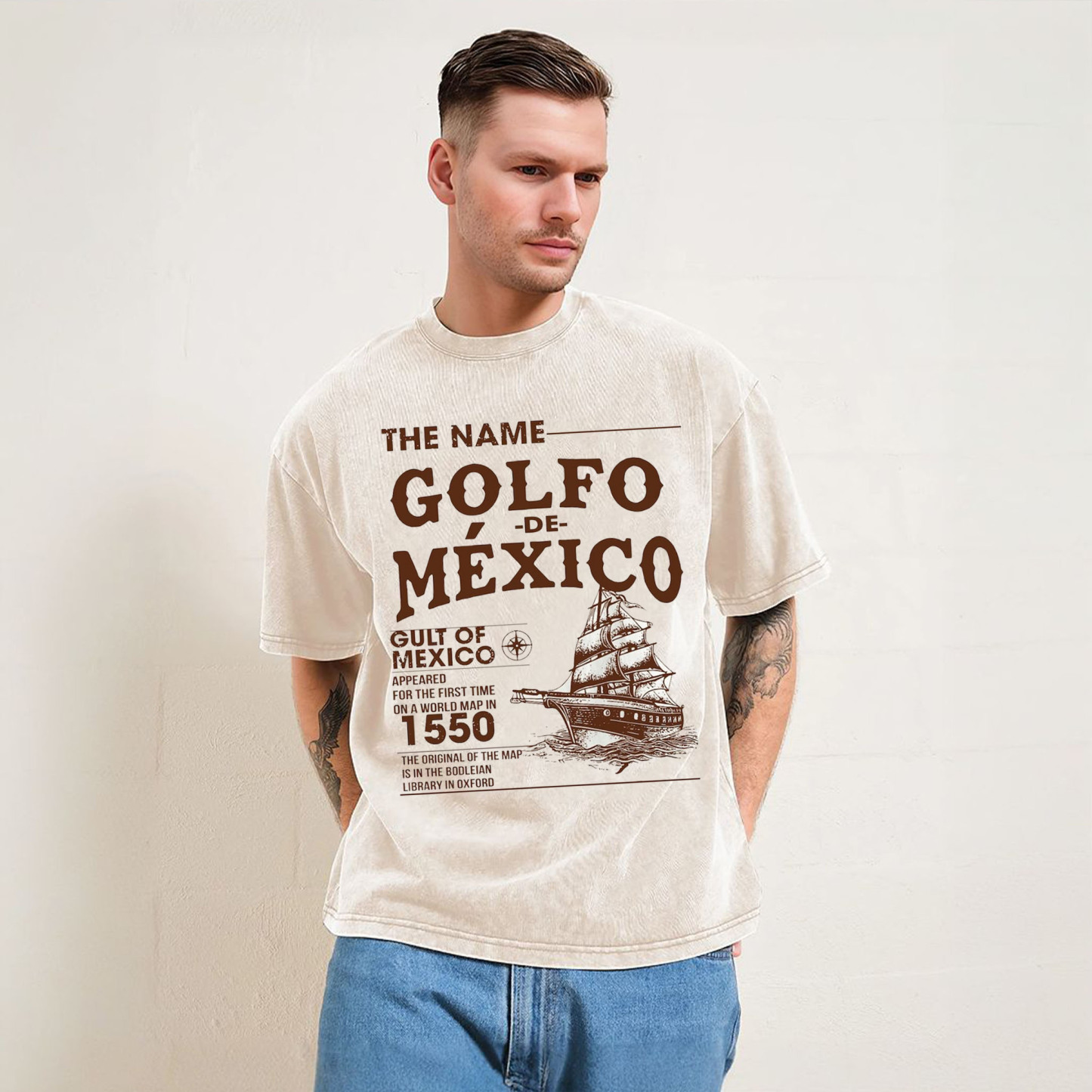 Gulf of Mexico Name Origin 1550 T-shirt/Sweatshirt