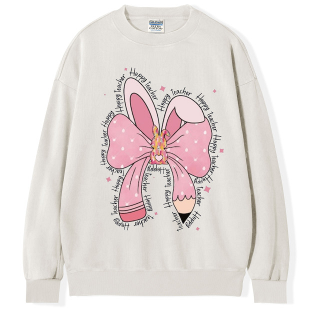 Easter Teacher Cute Coquette Bow Bunny T-shirt/Sweatshirt