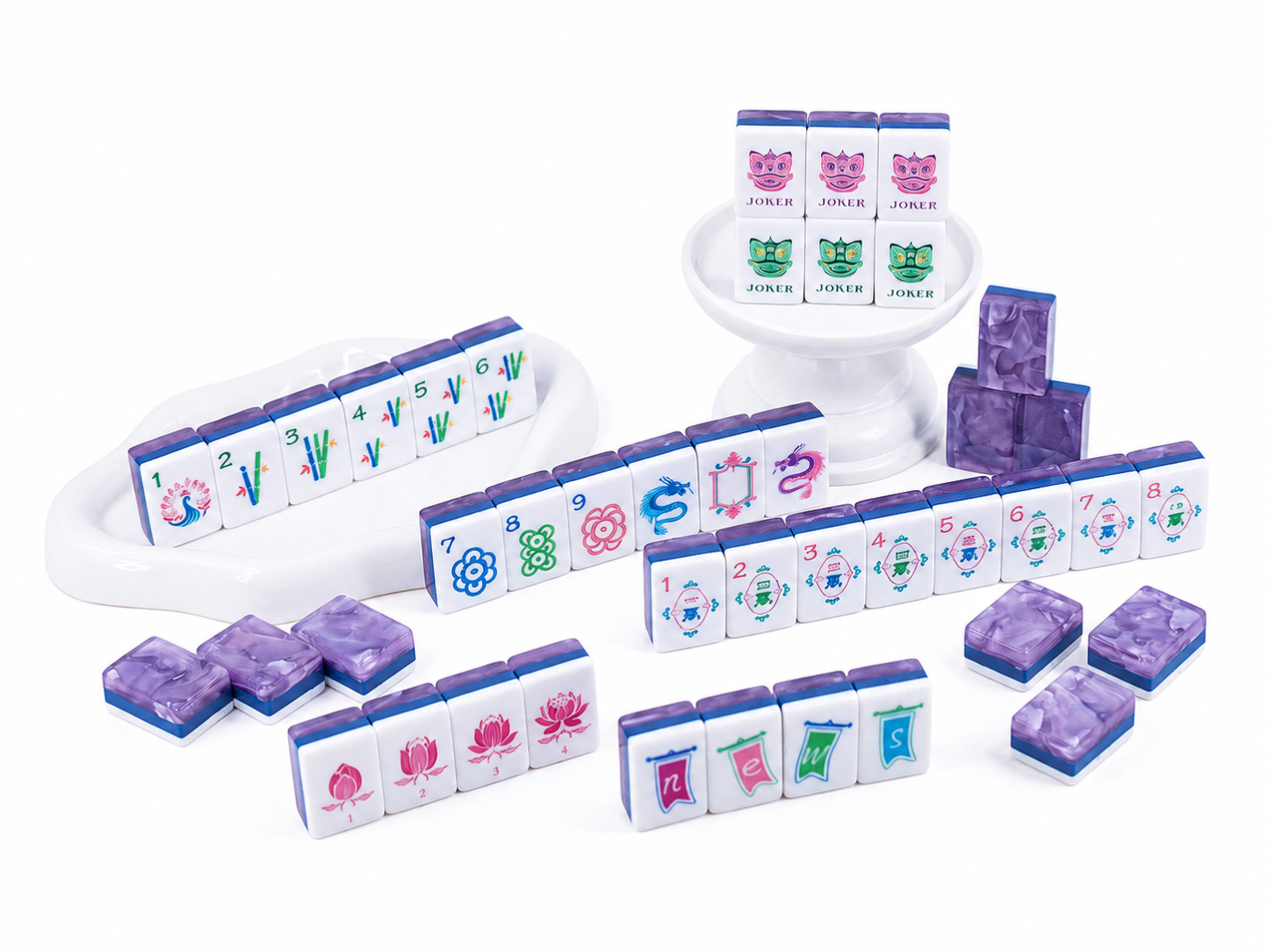 Lavender Dream Mahjong Tiles