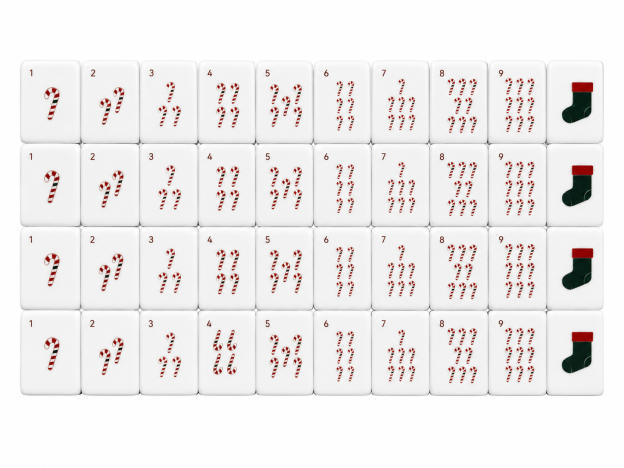 Christmas Cheer Mahjong Tiles