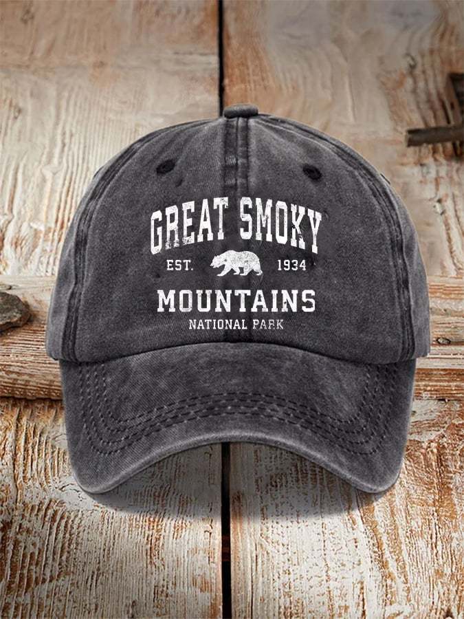 Unisex Fashion Smoky Mountains National Park Print Hat