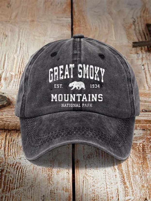 Unisex Fashion Smoky Mountains National Park Print Hat