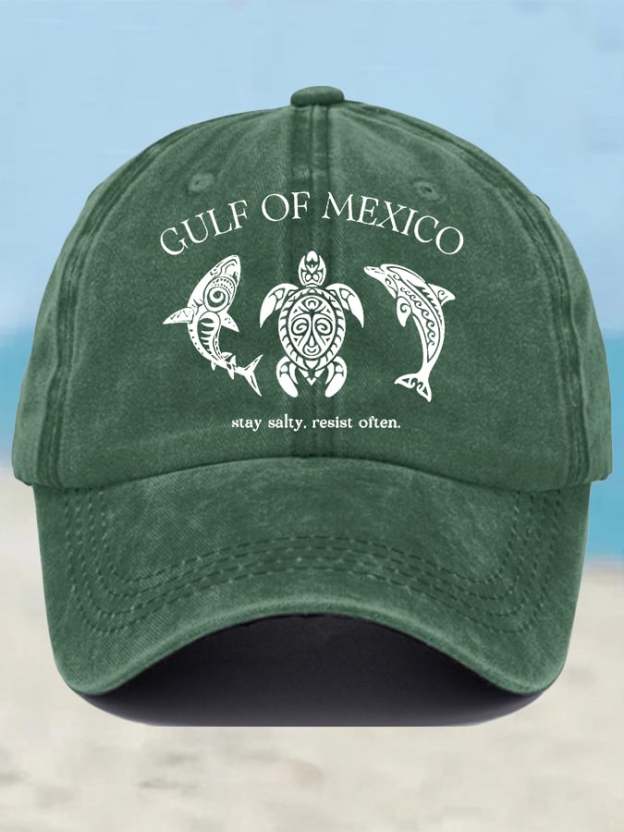 Retro Gulf Of Mexico Stay Salty Resist Often Printed Baseball Cap