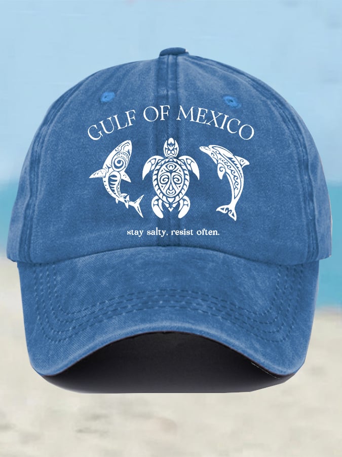 Retro Gulf Of Mexico Stay Salty Resist Often Printed Baseball Cap