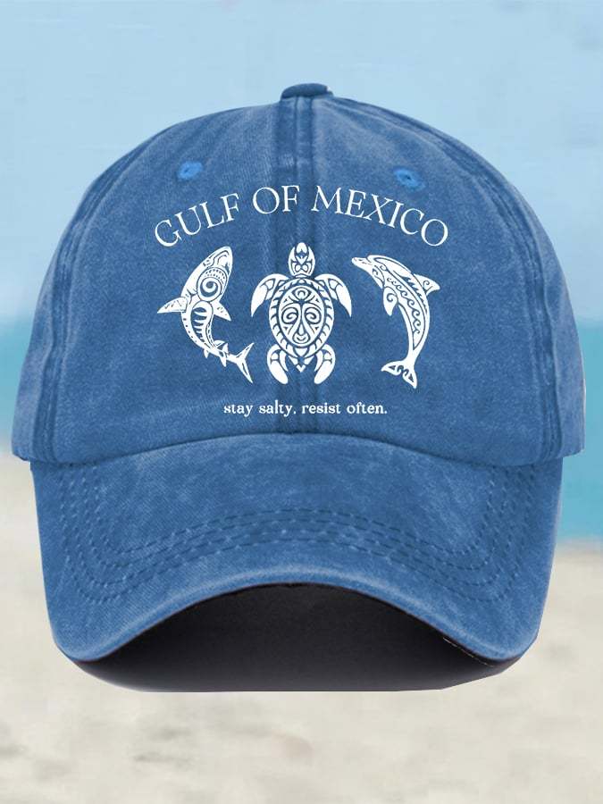 Retro Gulf Of Mexico Stay Salty Resist Often Printed Baseball Cap