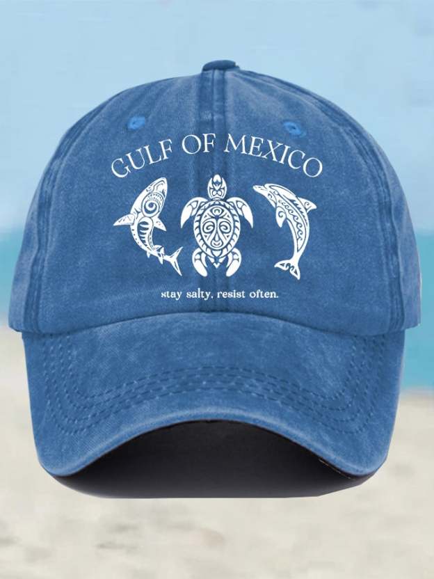 Retro Gulf Of Mexico Stay Salty Resist Often Printed Baseball Cap
