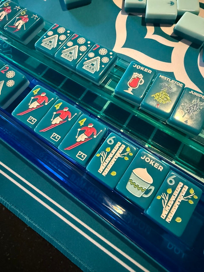 Alpine Ski Retreat Mahjong Tiles