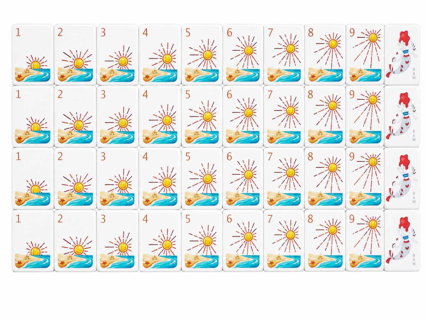 Ocean Reef Blue Mahjong Tiles