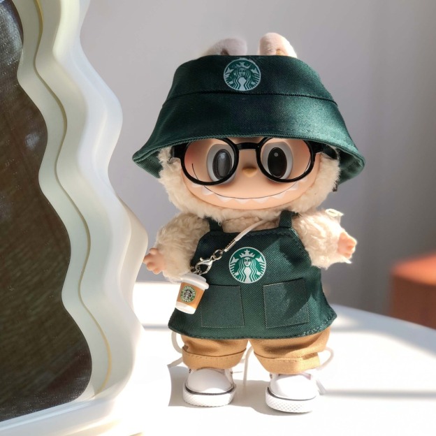 Labuubu Handmade Doll Starbucks Clothes