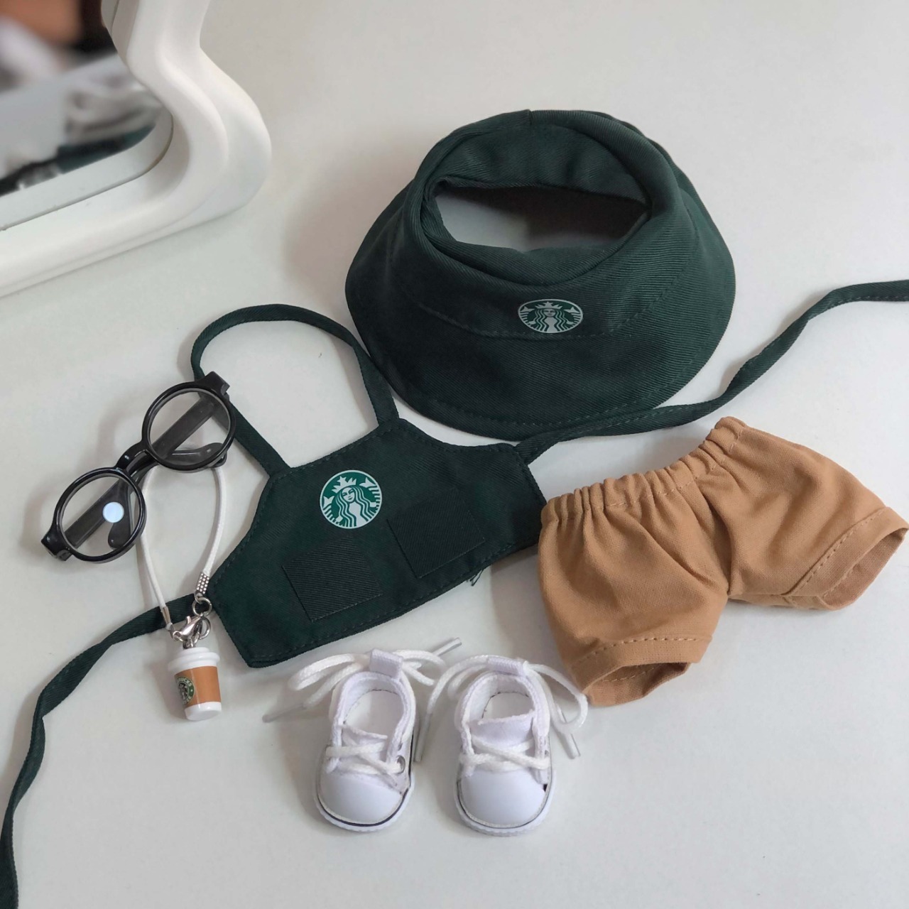 Labuubu Handmade Doll Starbucks Clothes