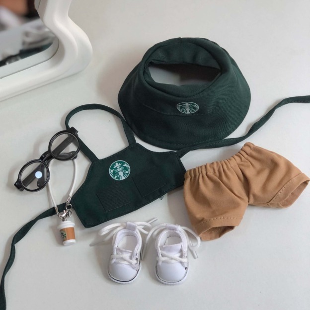 Labuubu Handmade Doll Starbucks Clothes