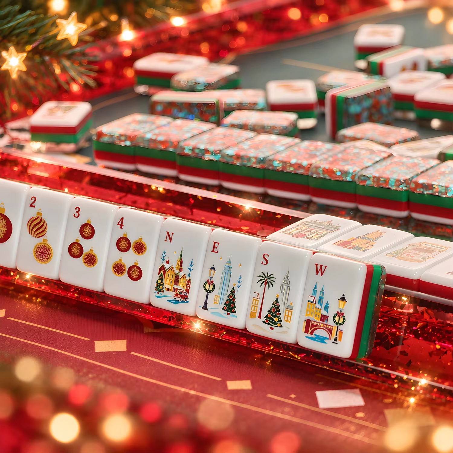 Winter Village Christmas Mahjong Tiles