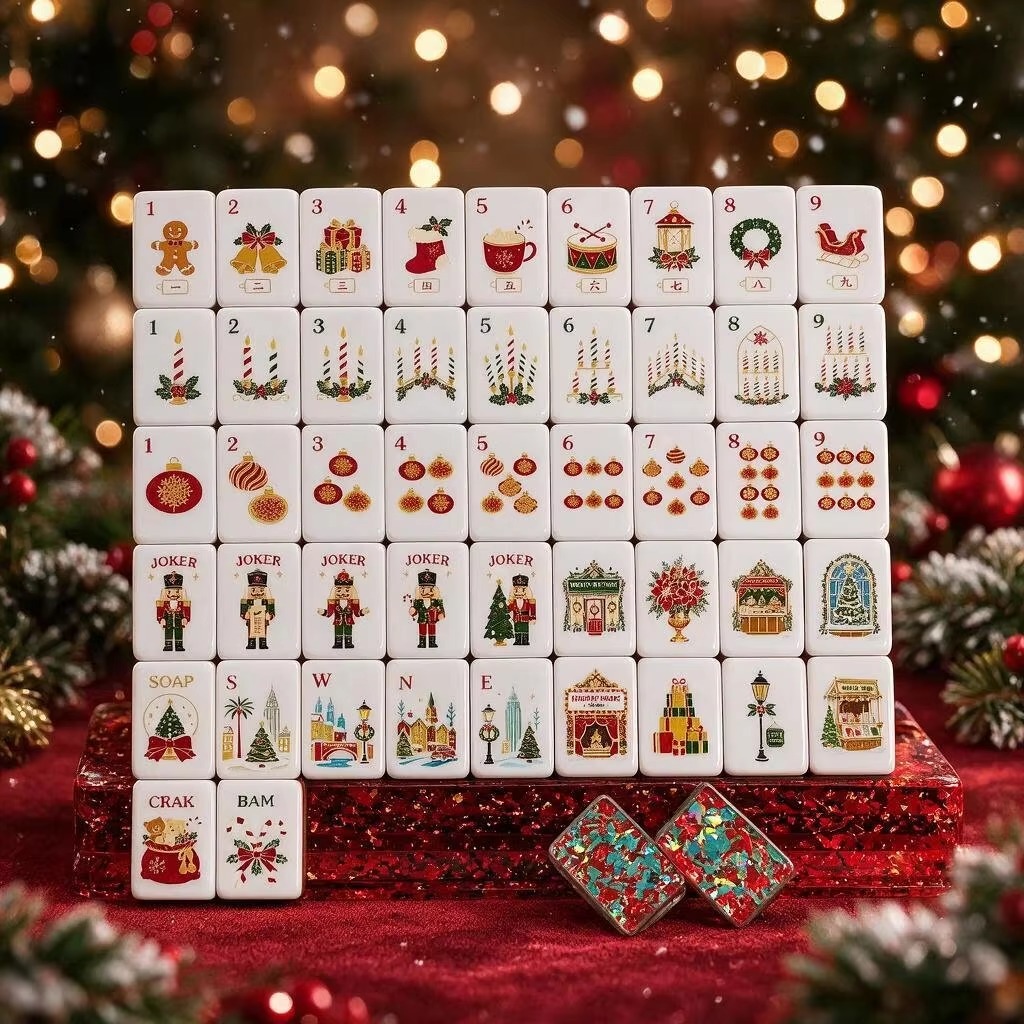 Winter Village Christmas Mahjong Tiles