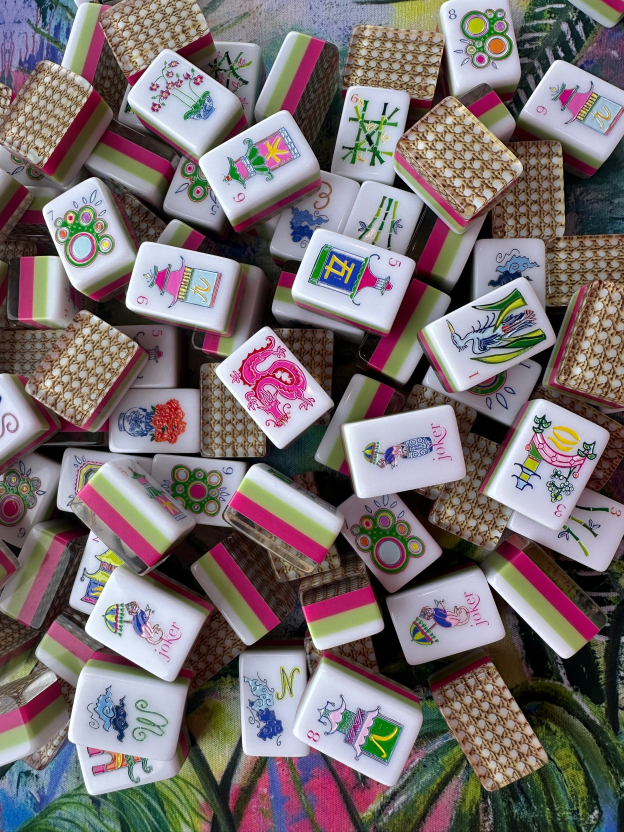 Chinoiserie Garden Mahjong Tiles